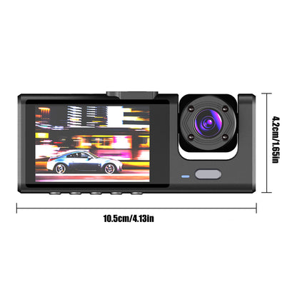 3 ways dashcam 2-inch screen wifi link 1080P